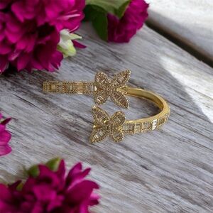 Gold Butterfly Bracelet with Intricate Design